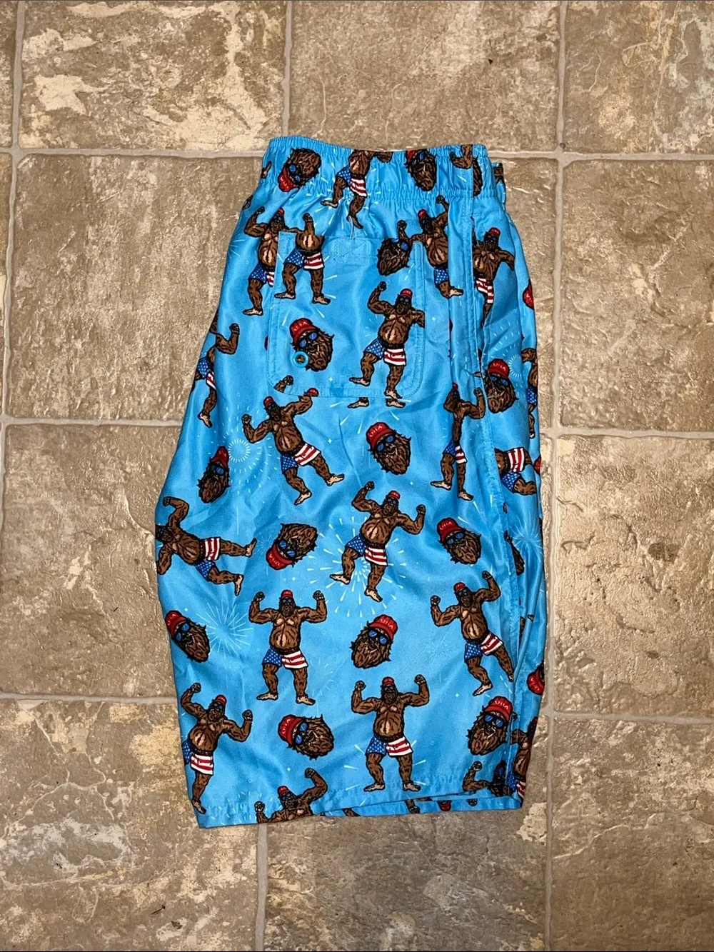 Men's Canyon Creek Blue Printed Swim Trunks